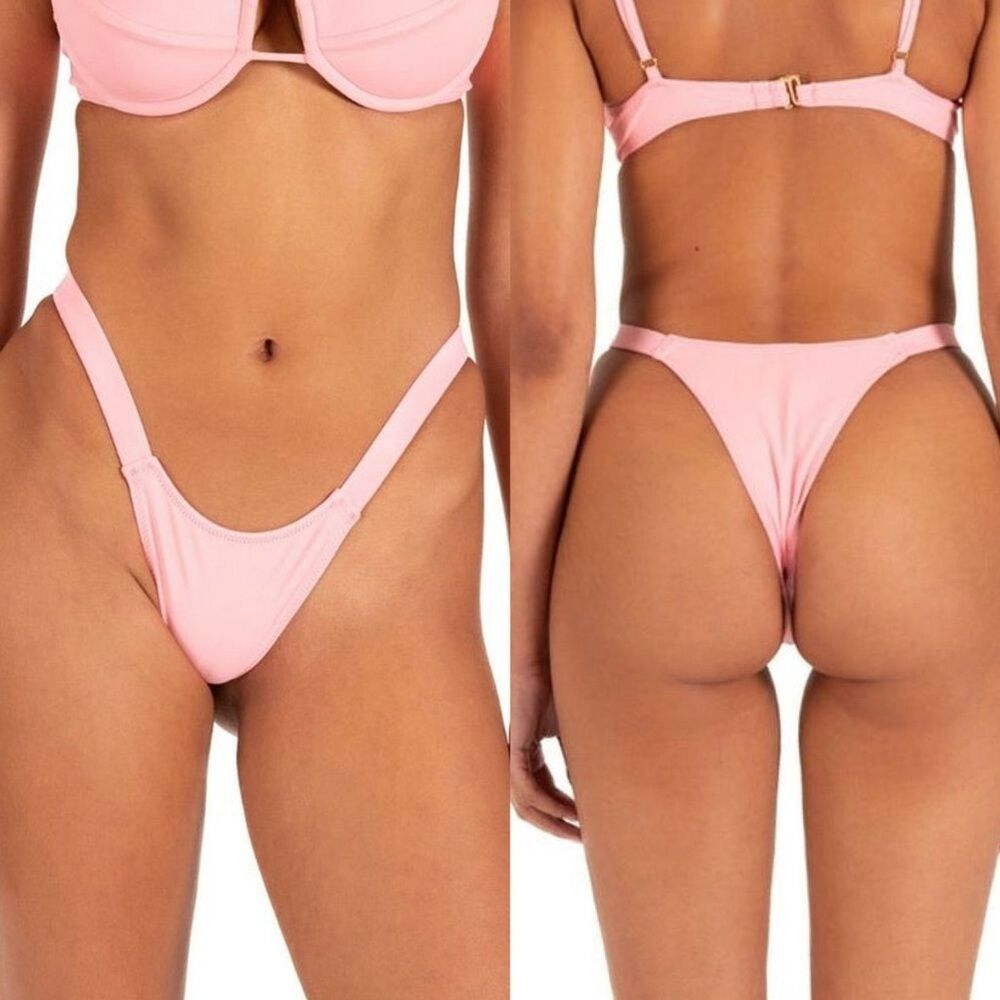 Melissa Simone MICAH ELASTIC Bikini BOTTOMS BALLERINA PINK XS NEW